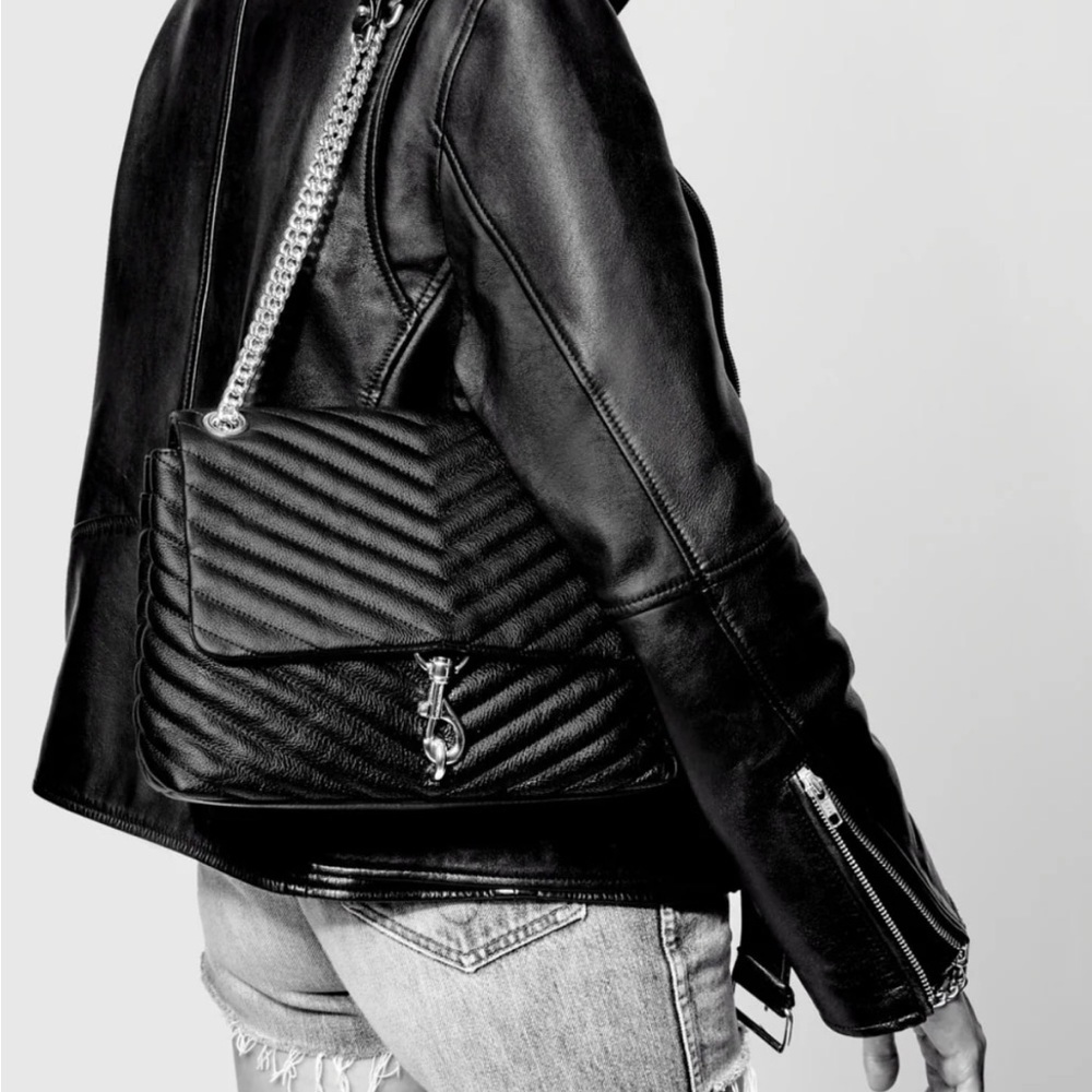 Rebecca Minkoff Edie Flap Shoulder Bag in Black